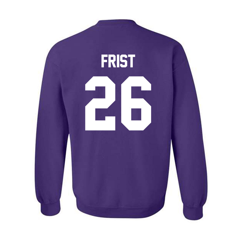 TCU - NCAA Beach Volleyball : Hallie Corinne Frist - Crowned Frog Crewneck Sweatshirt-1