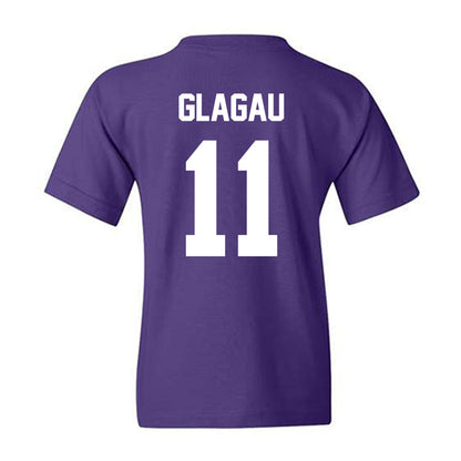 TCU - NCAA Beach Volleyball : Emma Glagau - Crowned Frog Youth T-Shirt-1