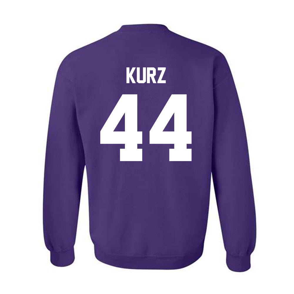 TCU - NCAA Beach Volleyball : Alexandra Kurz - Crowned Frog Crewneck Sweatshirt-1