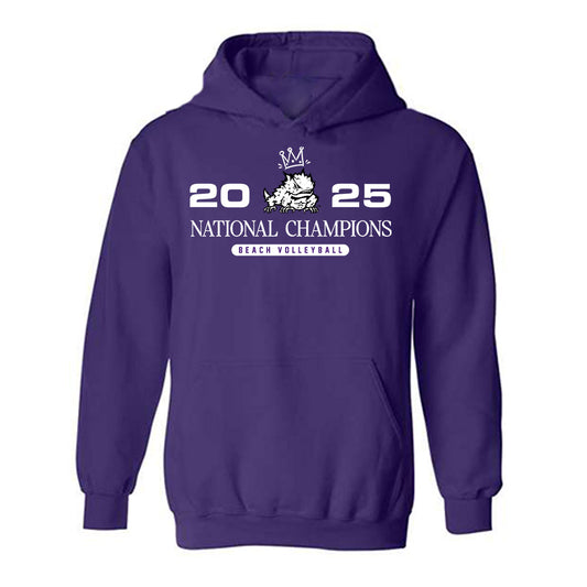 TCU - NCAA Beach Volleyball : Emma Glagau - Crowned Frog Hooded Sweatshirt-0