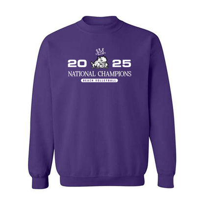 TCU - NCAA Beach Volleyball : Alexandra Kurz - Crowned Frog Crewneck Sweatshirt-0