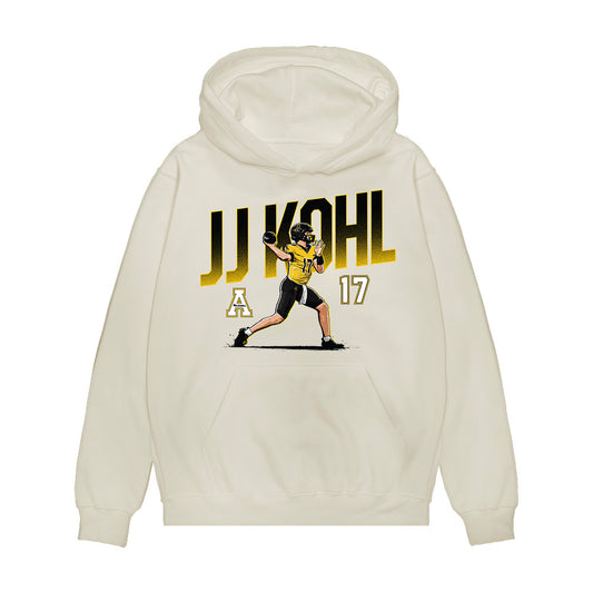 App State - NCAA Football : JJ Kohl - Caricature Premium Hooded Sweatshirt-0