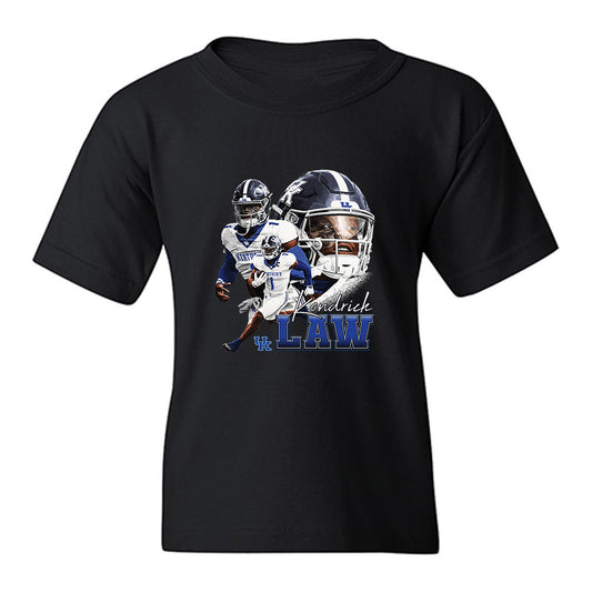 Kentucky - NCAA Football : Kendrick Law - Collage Youth T-Shirt-0