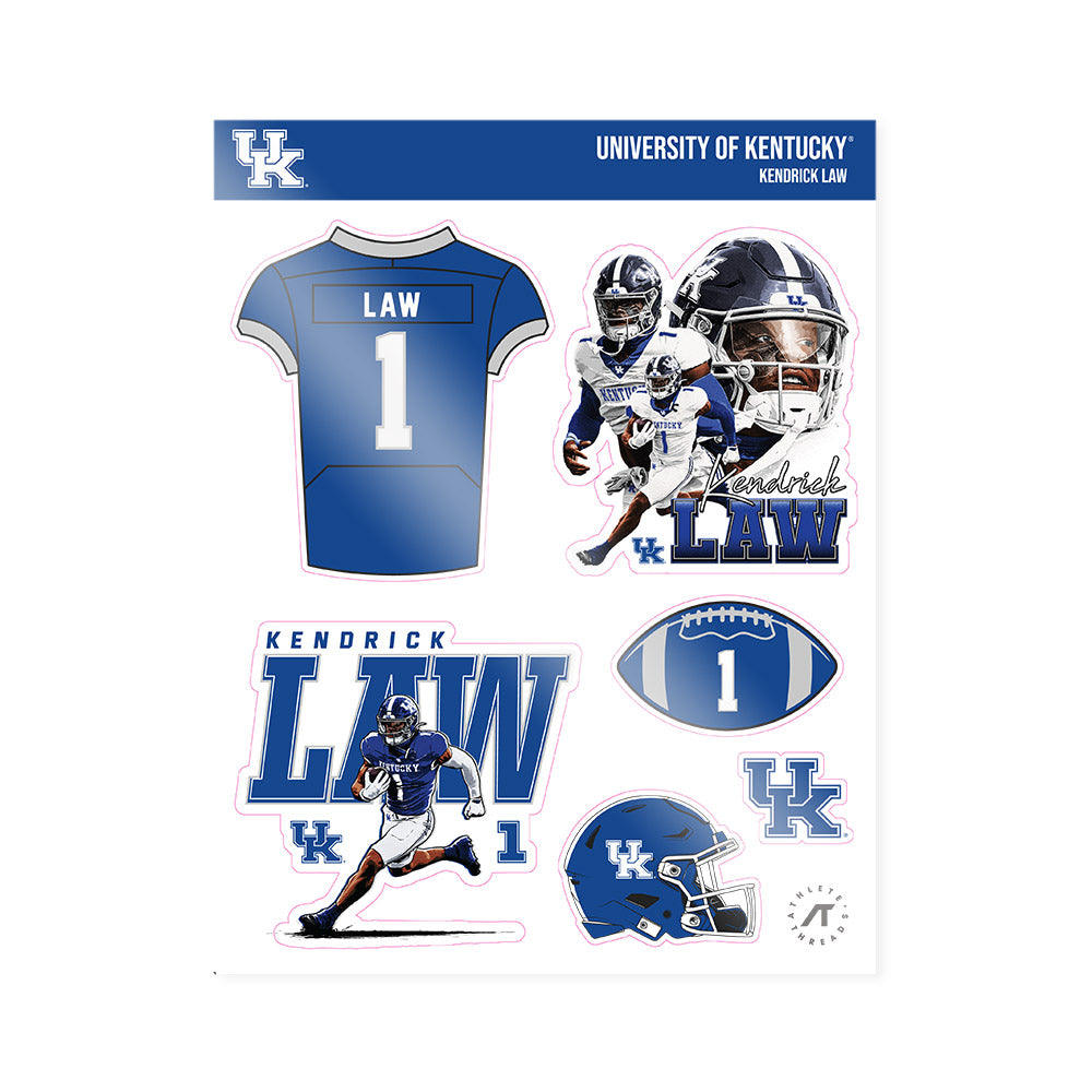 Kentucky - NCAA Football : Kendrick Law - Sticker Sheet-0