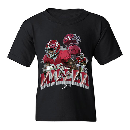 Alabama - NCAA Football : Jamarion Miller - Collage Youth T-Shirt-0