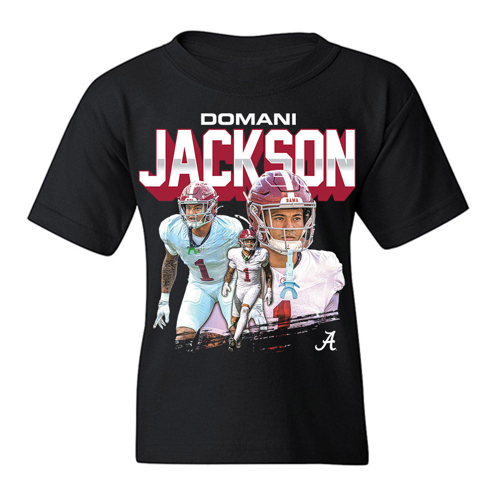 Alabama - NCAA Football : Domani Jackson - Collage Youth T-Shirt-0