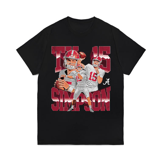 Alabama - NCAA Football : Ty Simpson - Collage Comfort Colors T-Shirt-0