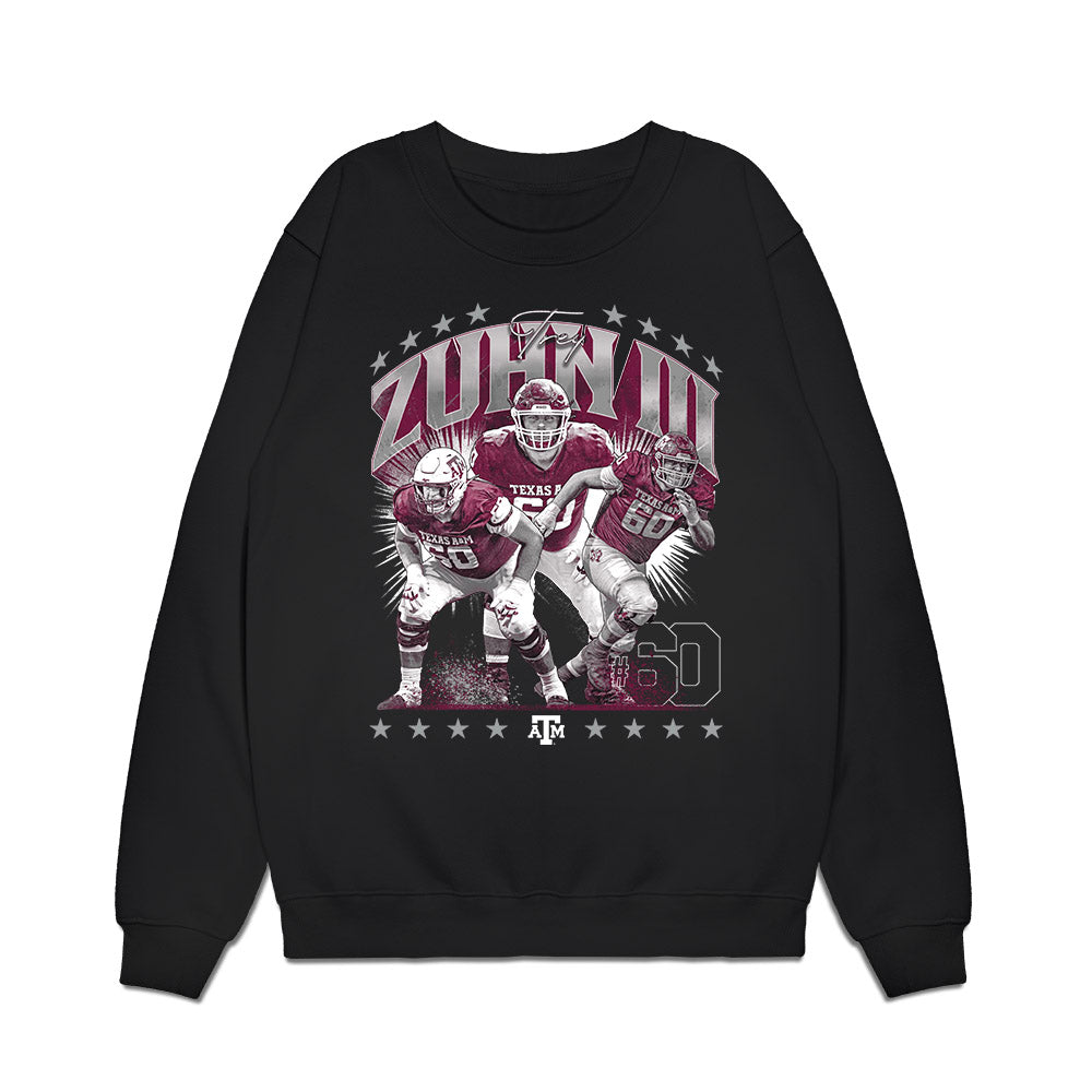 Texas A&M - NCAA Football : Trey Zuhn III - Premium Crewneck Sweatshirt-0
