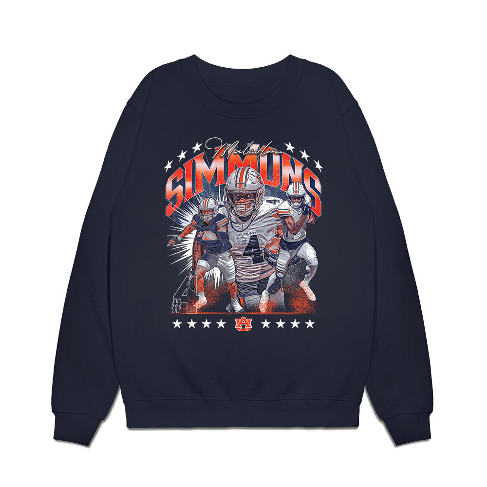 Auburn - NCAA Football : Malcolm Simmons - Collage Premium Crewneck Sweatshirt-0