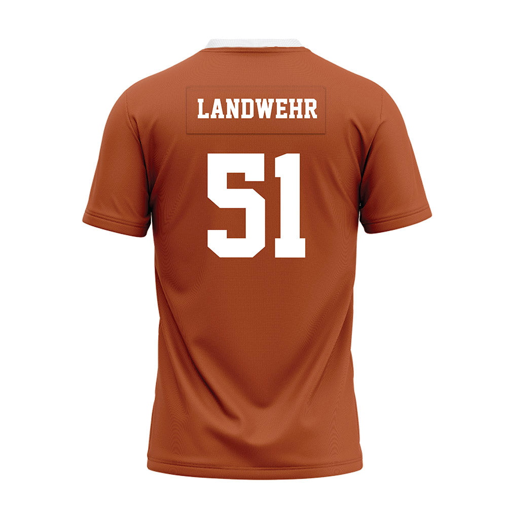 Texas - NCAA Football : Marshall Landwehr - Orange Premium Football Jersey-1