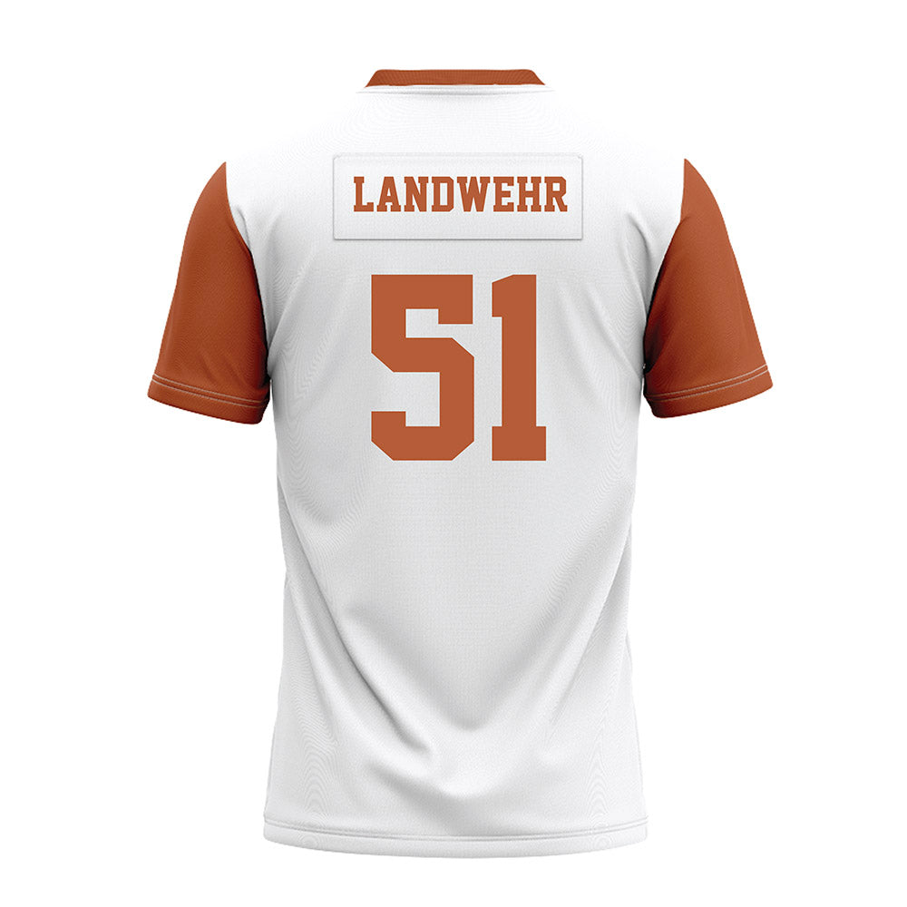 Texas - NCAA Football : Marshall Landwehr - White Premium Football Jersey-1