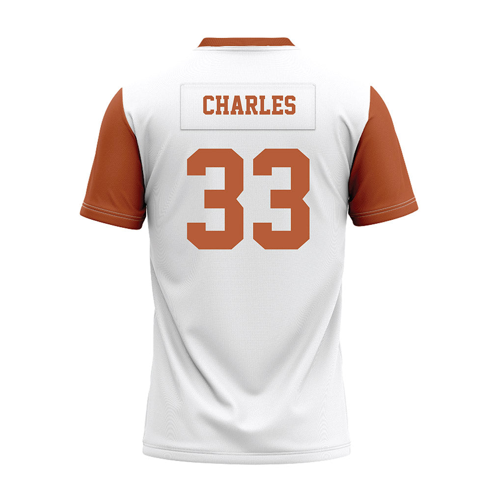 Texas - NCAA Football : Myron Charles - White Premium Football Jersey-1
