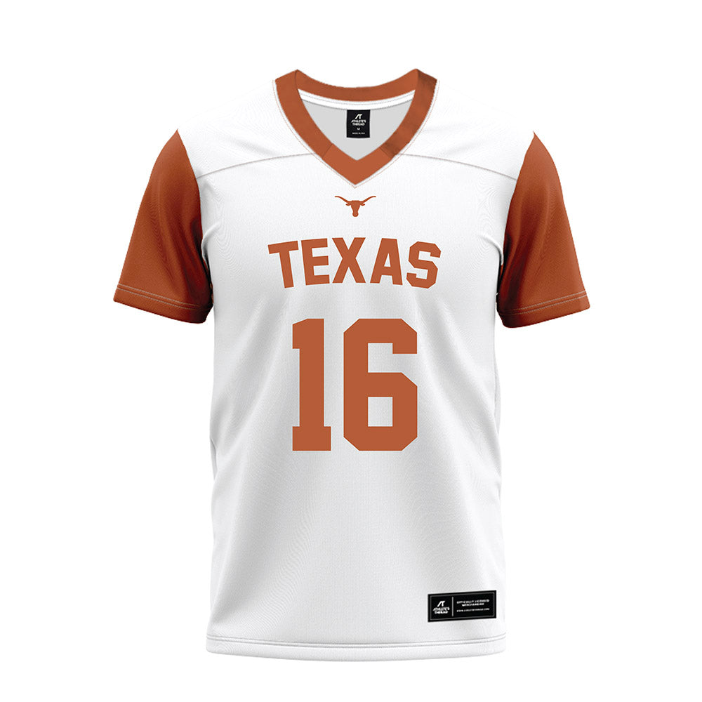 Texas - NCAA Football : Michael Taaffe - White Premium Football Jersey-0