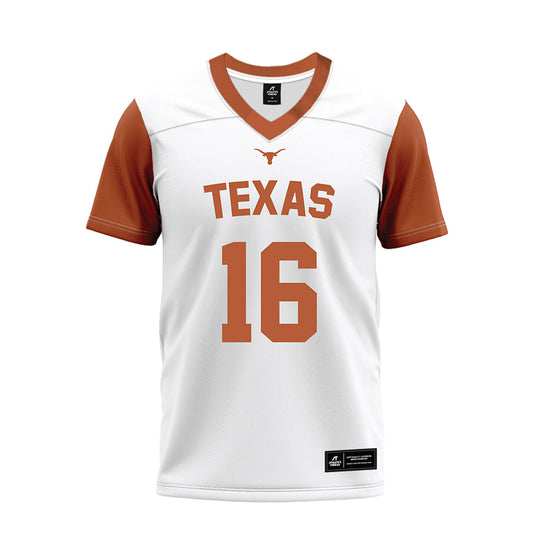 Texas - NCAA Football : Arch Manning - White Premium Football Jersey-0