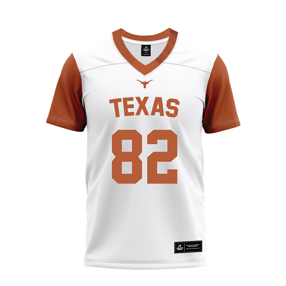 Texas - NCAA Football : Ridge Barker - White Premium Football Jersey-0