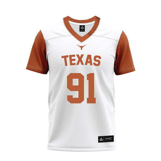 Texas - NCAA Football : Ethan Burke - White Premium Football Jersey-0