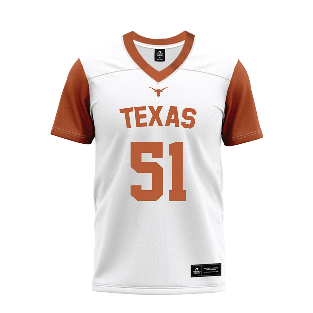 Texas - NCAA Football : Marshall Landwehr - White Premium Football Jersey-0