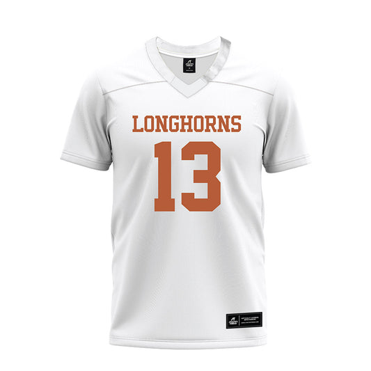 Texas - NCAA Football : Zelus Hicks - White Premium Football Jersey-0