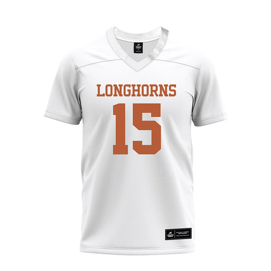 Texas - NCAA Football : Justus Terry - White Premium Football Jersey-0