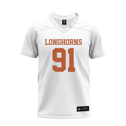 Texas - NCAA Football : Ethan Burke - White Premium Football Jersey-0