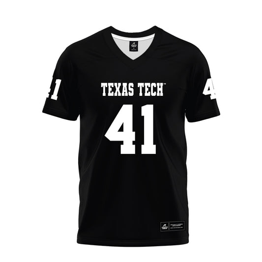 Texas Tech - NCAA Football : Jack Burgess - Black Premium Football Jersey-0