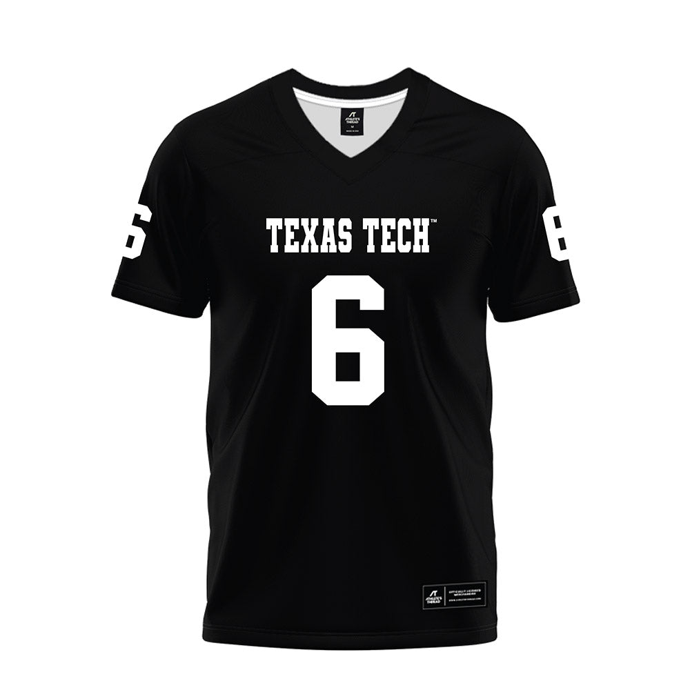 Texas Tech - NCAA Football : Kelby Valsin - Black Premium Football Jersey-0