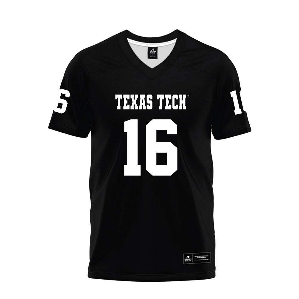 Texas Tech - NCAA Football : Holden Phillips - Black Premium Football Jersey-0