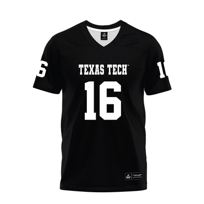Texas Tech - NCAA Football : Holden Phillips - Black Premium Football Jersey-0