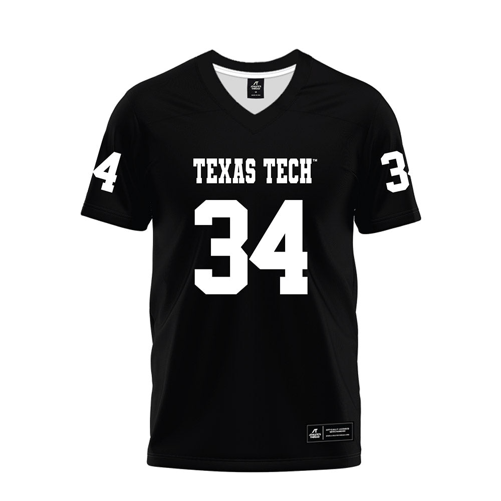 Texas Tech - NCAA Football : Trent Low - Black Premium Football Jersey-0