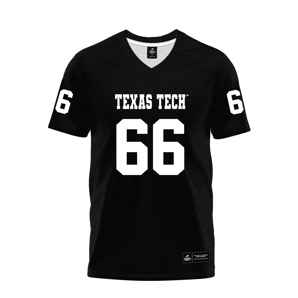 Texas Tech - NCAA Football : Jackson Hildebrand - Black Premium Football Jersey-0