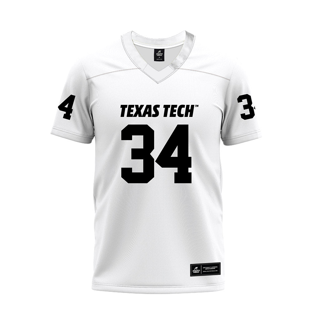Texas Tech - NCAA Football : Trent Low - White Premium Football Jersey-0
