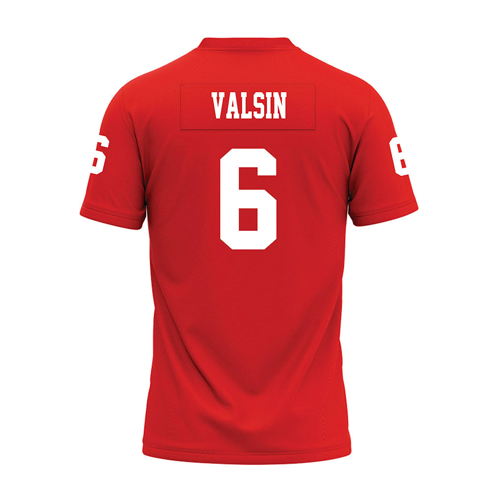 Texas Tech - NCAA Football : Kelby Valsin - Red Premium Football Jersey-1