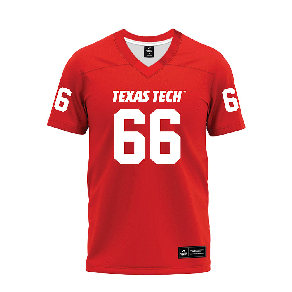 Texas Tech - NCAA Football : Jackson Hildebrand - Red Premium Football Jersey-0