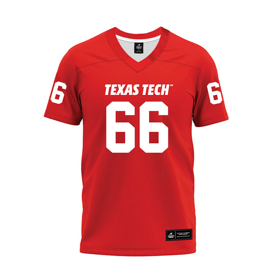 Texas Tech - NCAA Football : Jackson Hildebrand - Red Premium Football Jersey-0