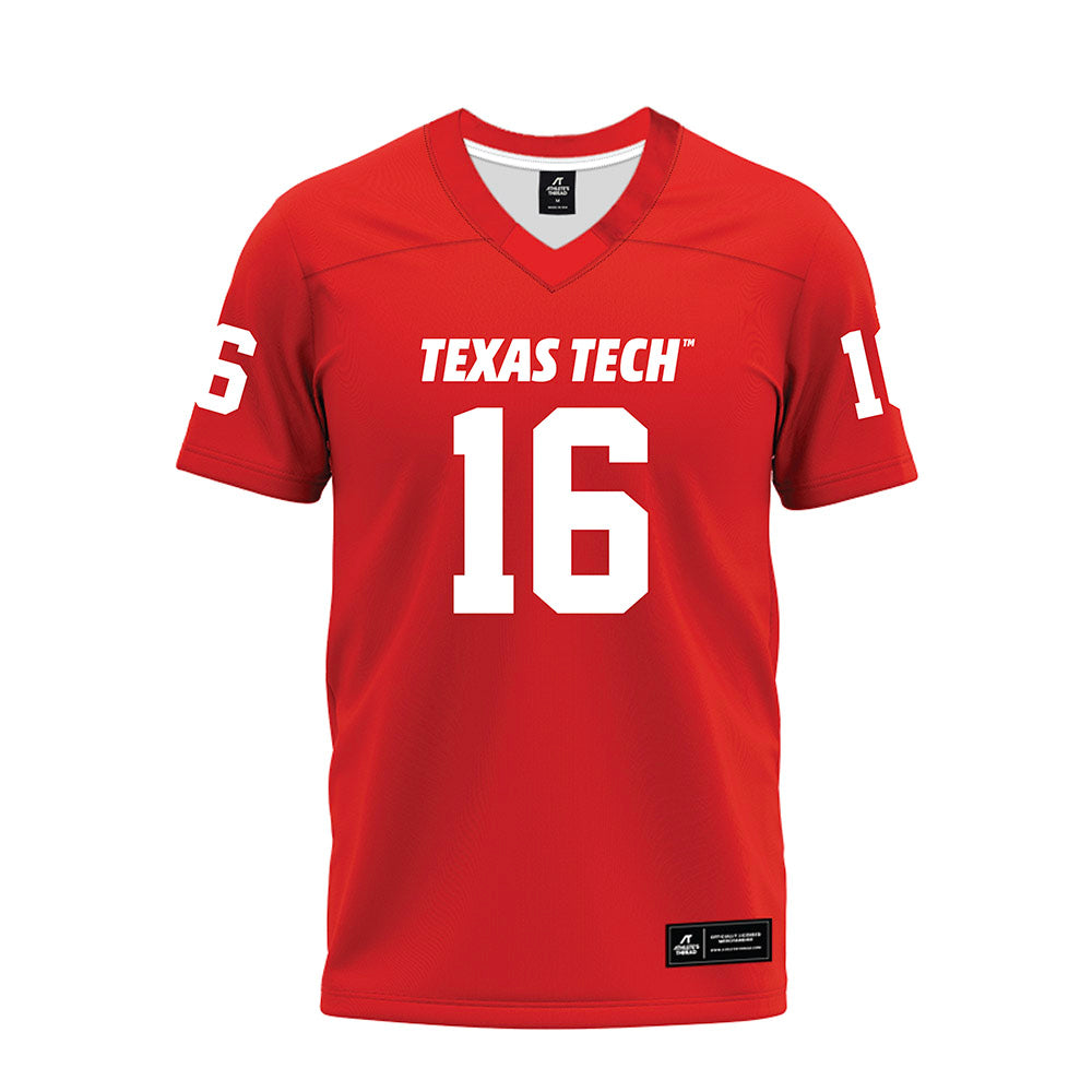 Texas Tech - NCAA Football : Ashton Hampton - Red Premium Football Jersey-0