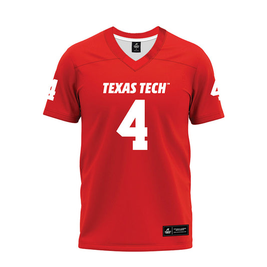 Texas Tech - NCAA Football : Maurion Horn - Red Premium Football Jersey-0