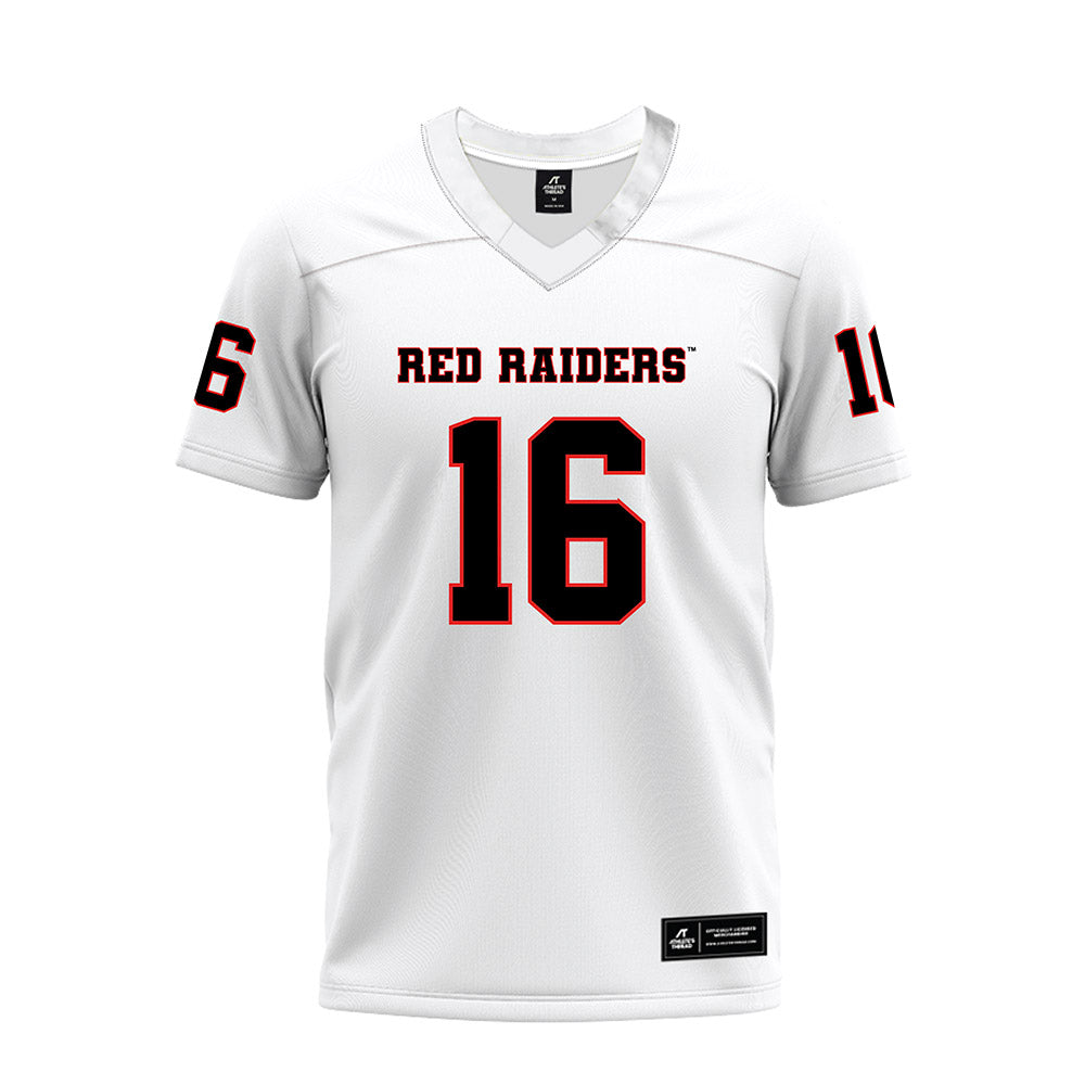 Texas Tech - NCAA Football : Holden Phillips - White Premium Football Jersey-0