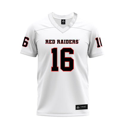 Texas Tech - NCAA Football : Holden Phillips - White Premium Football Jersey-0