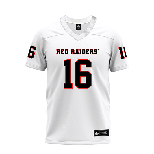 Texas Tech - NCAA Football : Holden Phillips - White Premium Football Jersey-0