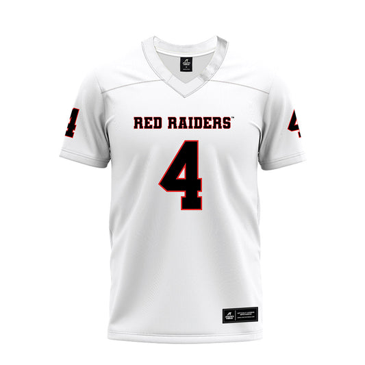 Texas Tech - NCAA Football : Maurion Horn - White Premium Football Jersey-0