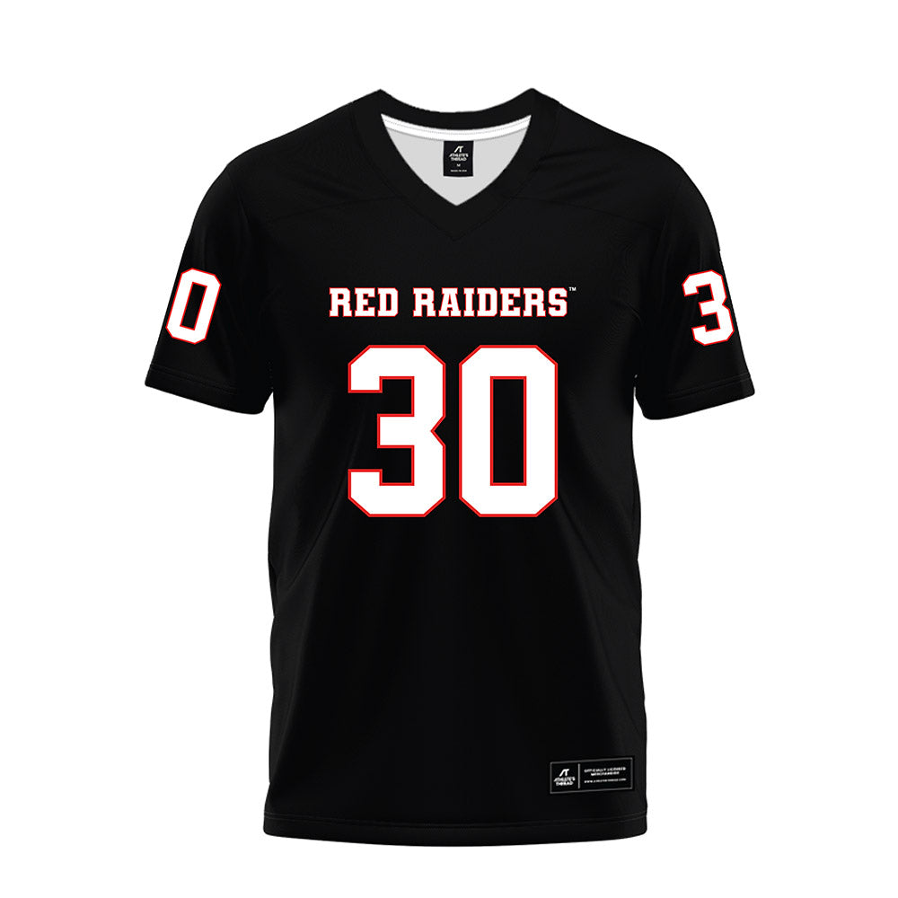 Texas Tech - NCAA Football : Mikal Harrison-Pilot - Black Premium Football Jersey-0