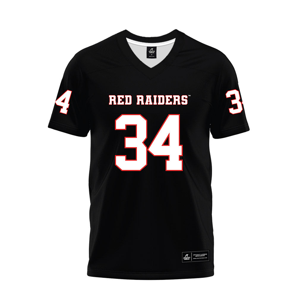 Texas Tech - NCAA Football : Trent Low - Black Premium Football Jersey-0