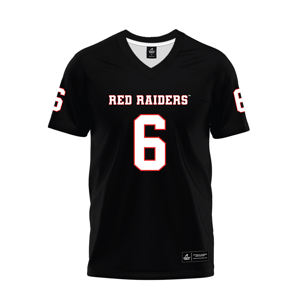 Texas Tech - NCAA Football : Kelby Valsin - Black Premium Football Jersey-0