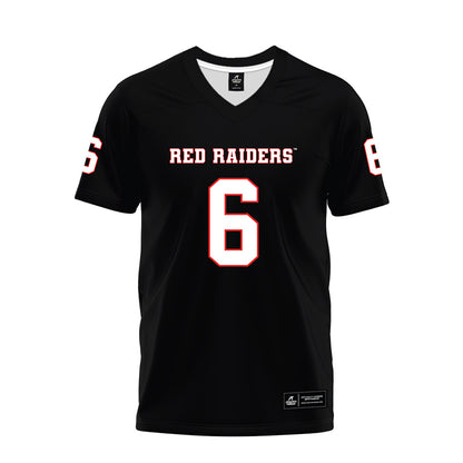 Texas Tech - NCAA Football : Kelby Valsin - Black Premium Football Jersey-0