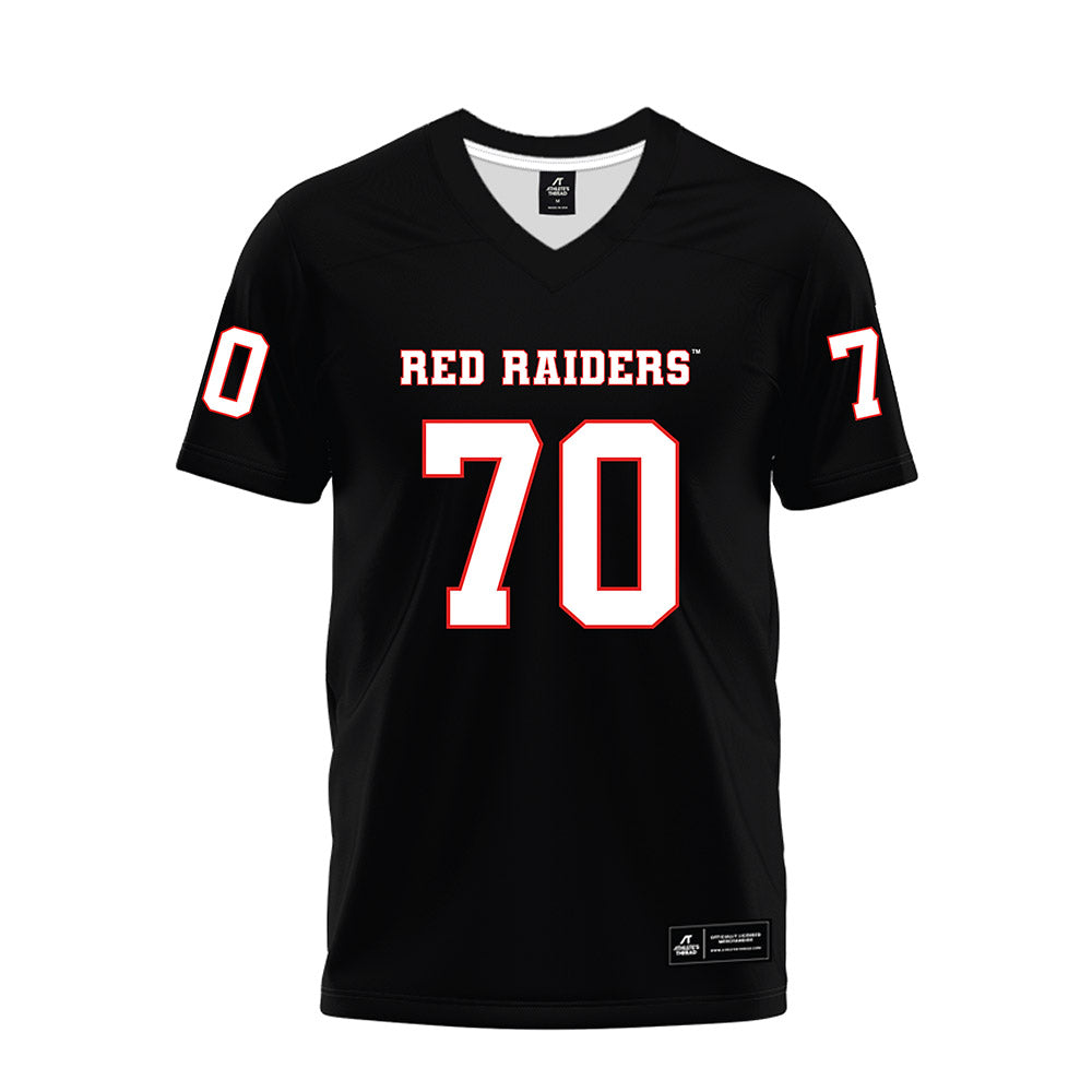Texas Tech - NCAA Football : Jacob Ponton - Black Premium Football Jersey-0