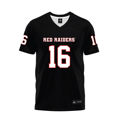 Texas Tech - NCAA Football : Holden Phillips - Black Premium Football Jersey-0