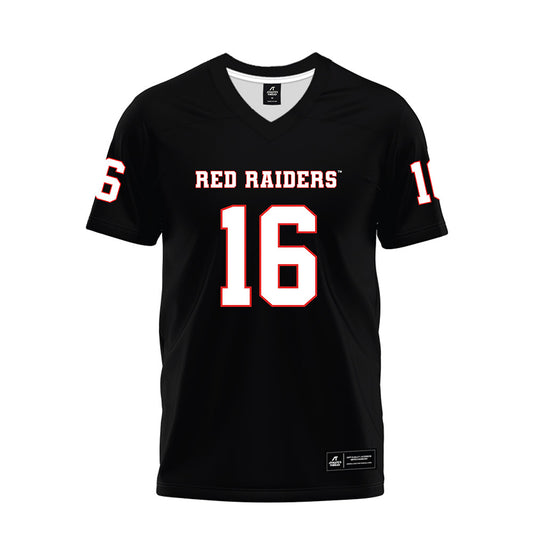 Texas Tech - NCAA Football : Holden Phillips - Black Premium Football Jersey-0