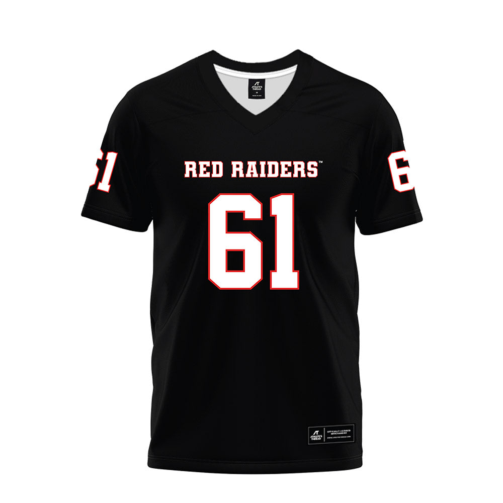 Texas Tech - NCAA Football : Connor Carty - Black Premium Football Jersey-0