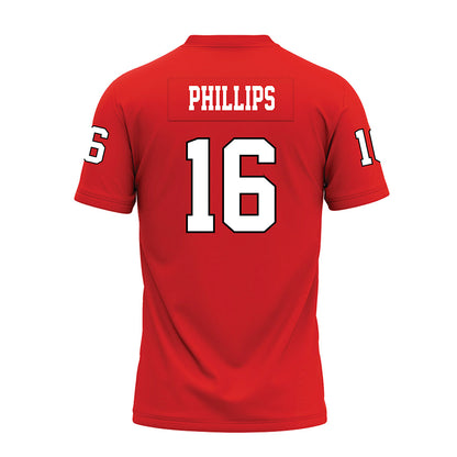 Texas Tech - NCAA Football : Holden Phillips - Red Premium Football Jersey-1