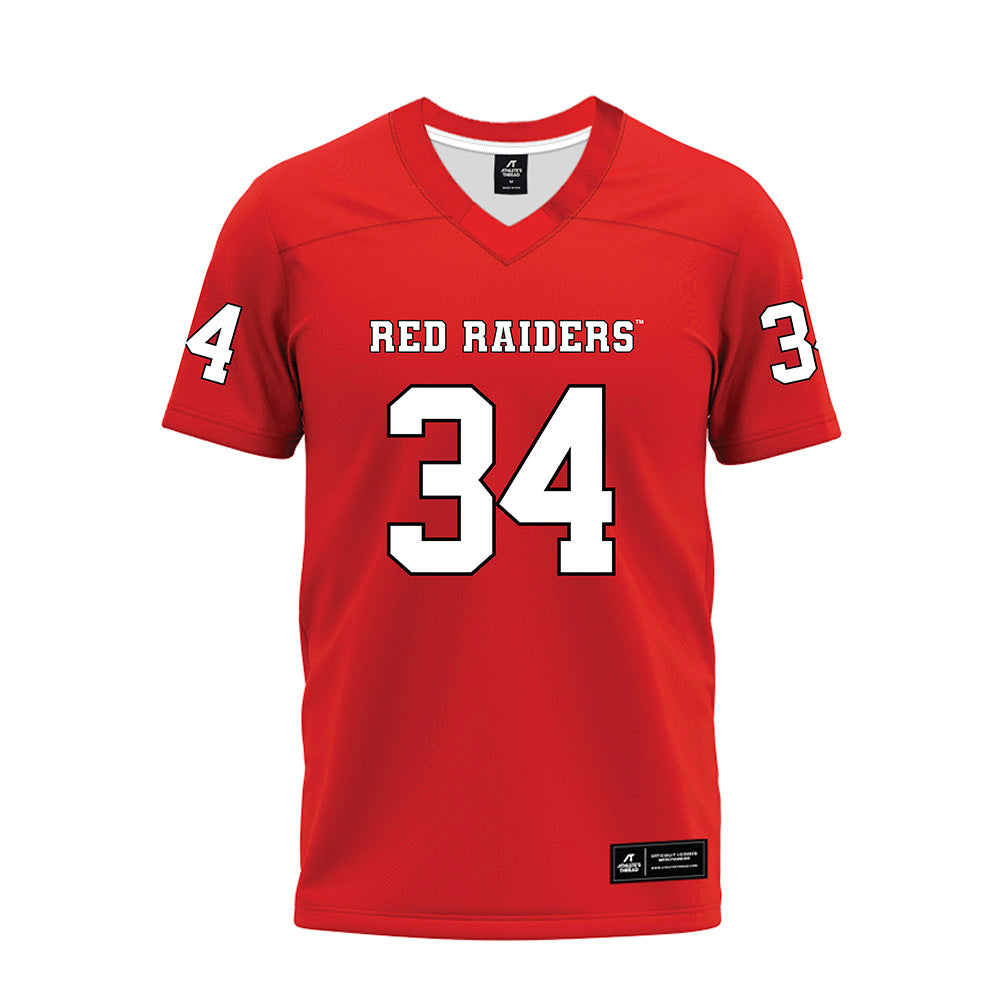 Texas Tech - NCAA Football : Trent Low - Red Premium Football Jersey-0